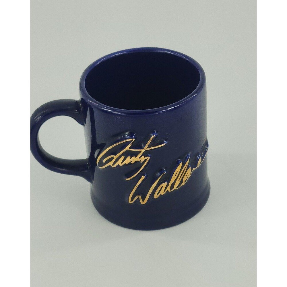 NASCAR Mug Rusty Wallace #2 Embossed Blue Gold Signature Coffee Tea Cup 12oz